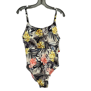 Hurley M Tropical Floral One Piece Swimsuit Strappy UPF 50 Beach